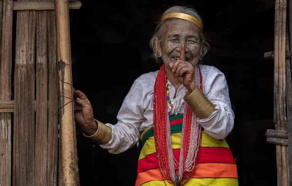 Smile, background, grandma