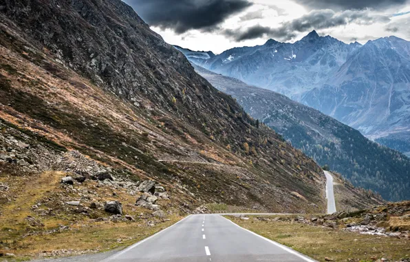 Road, mountains, nature, serpentine