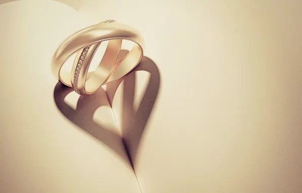 Love, paper, background, Wallpaper, mood, heart, shadow, ring