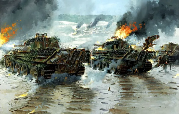 Panther, tank, Belgium, 1944