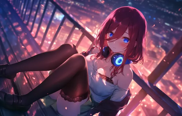 Anime, art, wallpaper, The Quintessential Quintuplets, Go-Toubun no Hanayome, Miku Nakano, 5 brides, Five brides