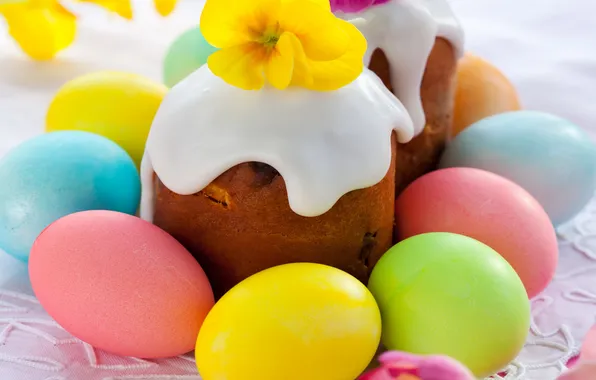 Eggs, Easter, cake, cake, flowers, cakes, glaze, spring