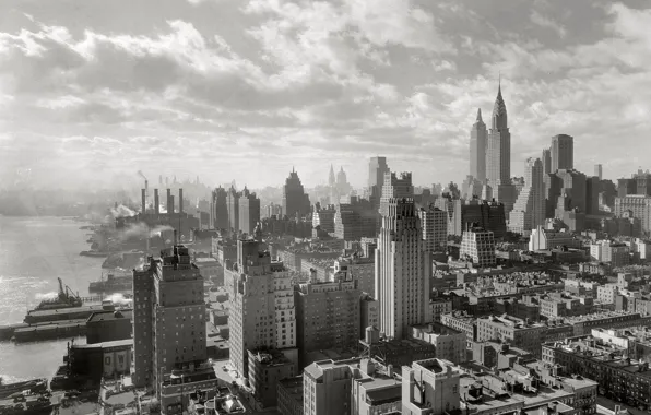The city, photo, building, home, black and white, New York, skyscrapers, picture