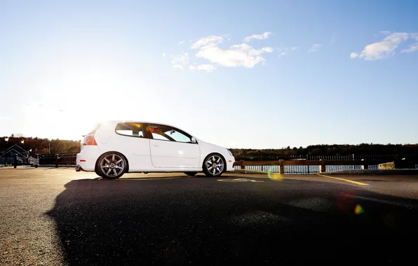 White, the sky, clouds, white, Golf, golf, Volkswagen, Volksvagen