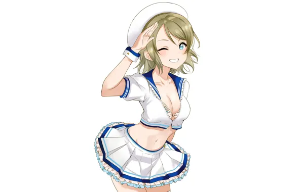 Girl, sexy, cleavage, boobs, anime, beautiful, short hair, pretty