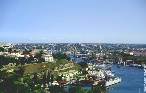 Sea, the city, view, Crimea, Sevastopol