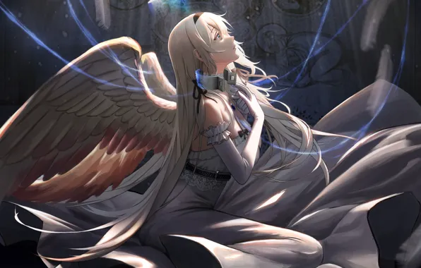 Girl, angel, collar, Girls Frontline, AN-94