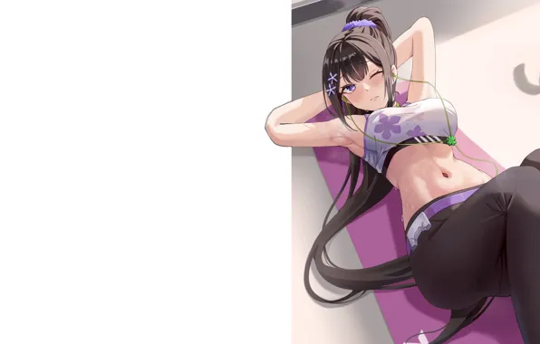 Girl, hot, sexy, boobs, anime, pretty, babe, workout