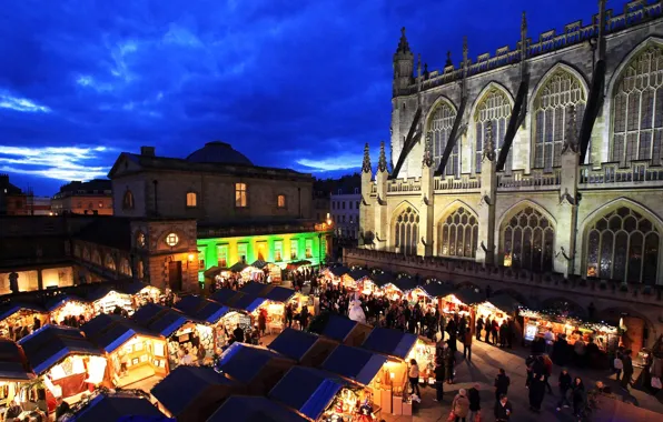 Picture England, Christmas, market, fair, Somerset, Bat