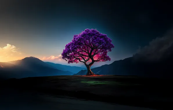 Tree, violet, whispers
