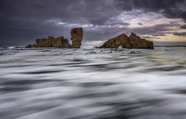 Sea, landscape, rocks