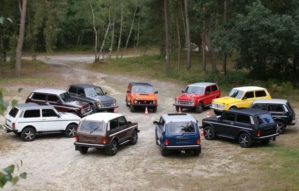 Forest, background, tuning, jeep, SUV, Lada, tuning, Lada