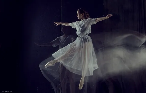 Look, girl, pose, jump, ballerina, Max Solve