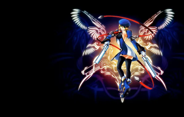 Picture weapons, the game, armor, anime, pers, Blaz Blue