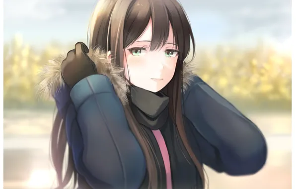 Girl, anime, Look, brown hair, Idolm@ster