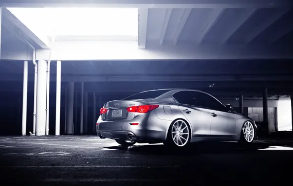 Picture infiniti, silver, Infiniti, vossen wheels, Q50S