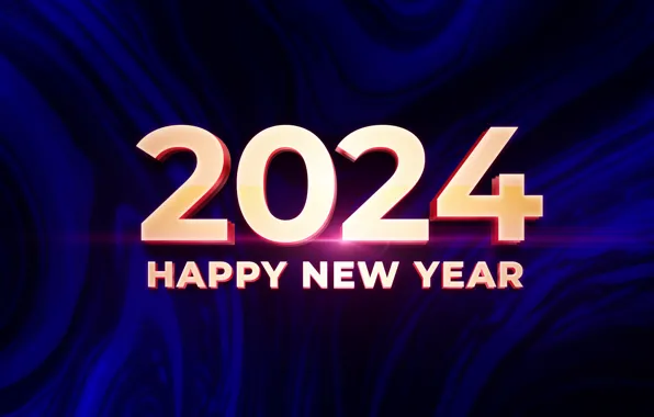 Lights, the dark background, glow, divorce, figures, New year, gold, blue background