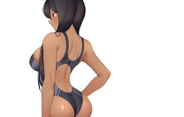 Picture dark, girl, ass, Hot, Anime, pretty, swimsuit, butt