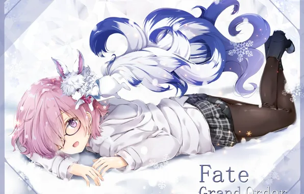 Girl, anime, art, animal, Fate / Grand Order