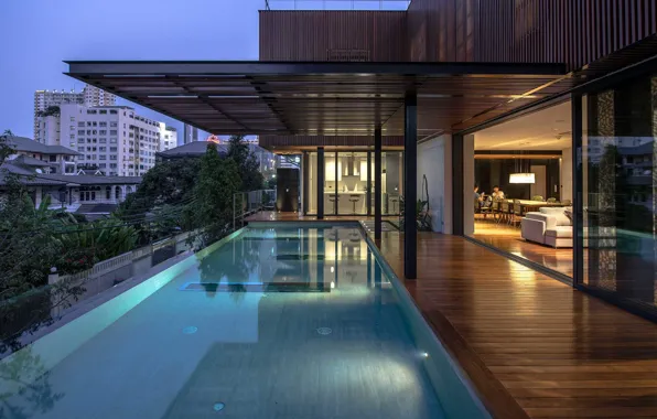 Space, house, Villa, interior, pool, Bangkok, Thailand, architecture