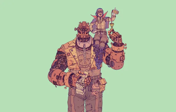 Minimalism, Robot, Background, Fantasy, Art, Cyborg, Illustration, Giant