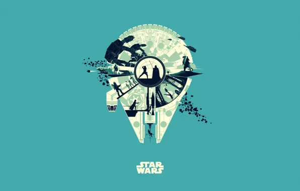 Minimalism, Star Wars, Movie, Star wars, Art, Art, Fiction, Fiction