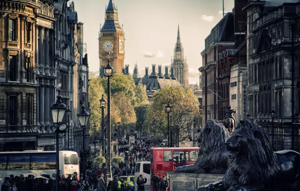The city, home, London, Big Ben, street, turysty