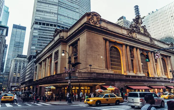 Street, station, home, New York, USA, car, Grand Central Terminal