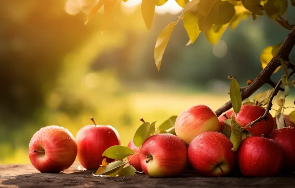 Nature, apples, garden, harvest, fruit, red, fruit, Apple