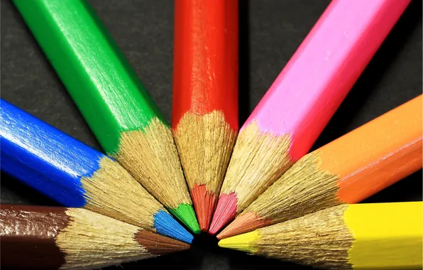 Macro, photo, background, pencils