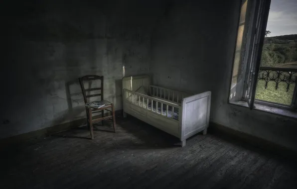 Window, chair, the cradle