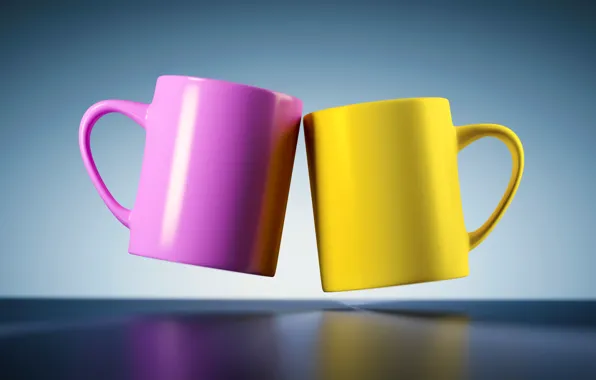 Picture color, pair, Cup, dishes