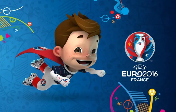 Logo, talisman, UEFA, euro 2016, Euro 2016, Super Victor