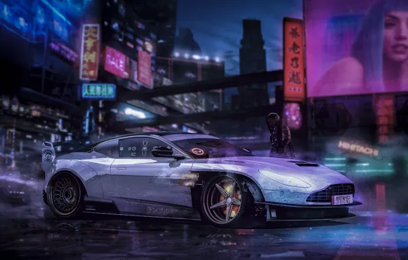 Aston Martin, Auto, Machine, Style, City, Fantasy, Art, Art