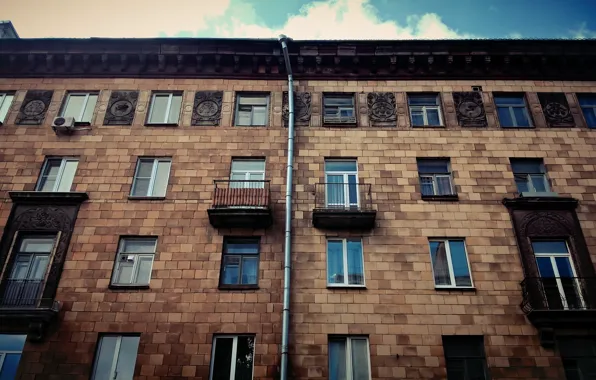 The building, old, summer, sky, old, Belarus, architecture, building