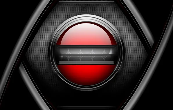 Red, metal, mesh, black, button