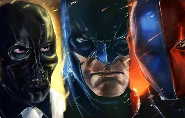 Picture batman, deathstroke, Batman: Arkham Origins, black mask