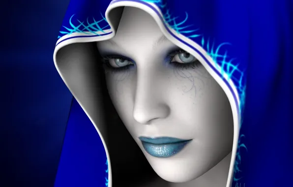 Picture Blue, Face, Hood