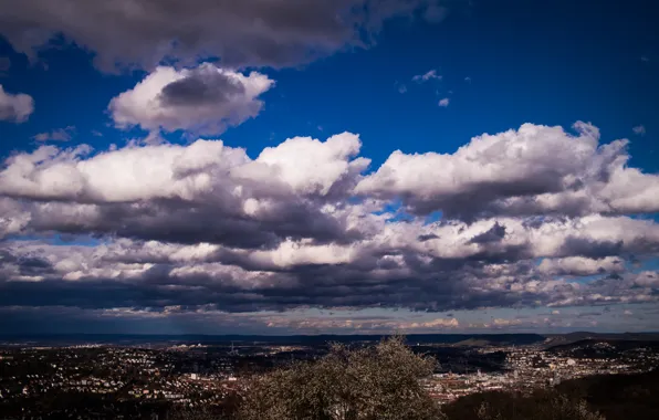 Wallpaper City, Clouds, Sky, Germany, Spring, View, Stuttgart images ...