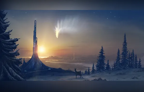 Winter, the sun, light, the city, deer, Tears I Did Not Shed