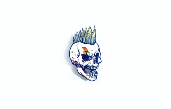 Minimalism, Figure, Skull, Style, Background, Punk, Fantasy, Art