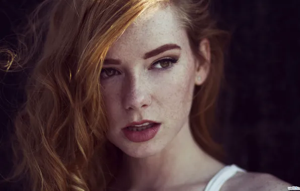 Look, girl, freckles, red, Sweetheart