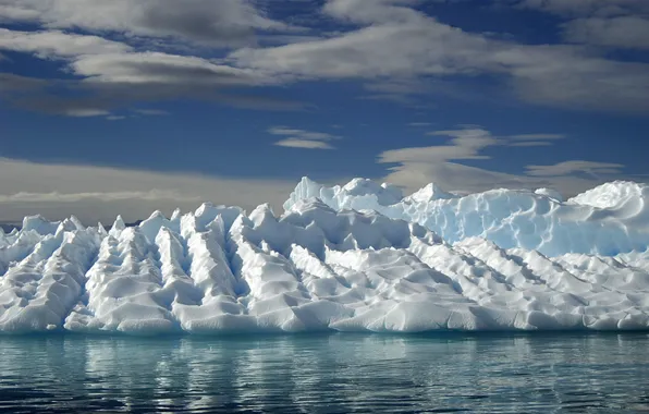 Picture winter, sea, the sky, snow, ice, frost, Antarctica