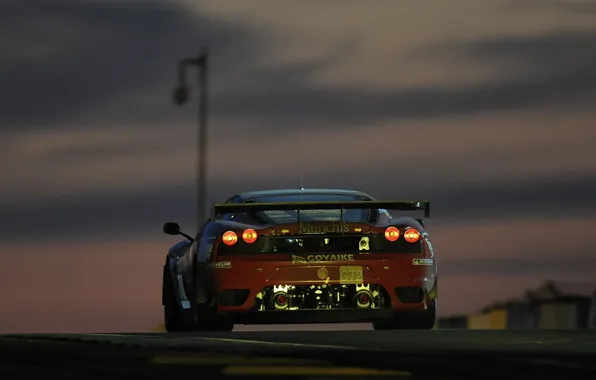 Sunset, beauty, F430 GT, track lights
