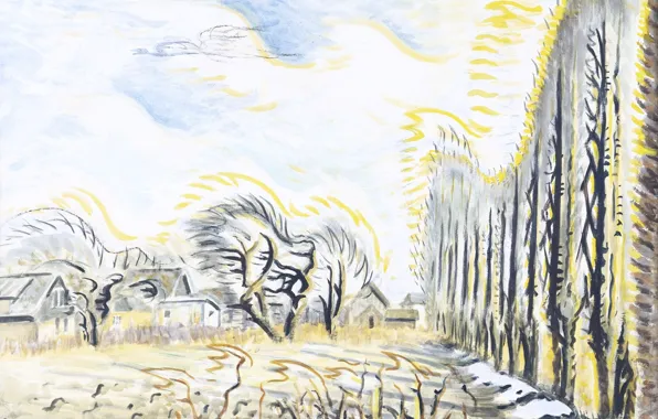 Picture Charles Ephraim Burchfield, 1947-57, The Wind Harp, February Wind and Sunlight