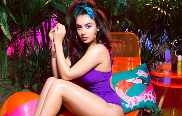 Picture swimsuit, singer, Charli XCX