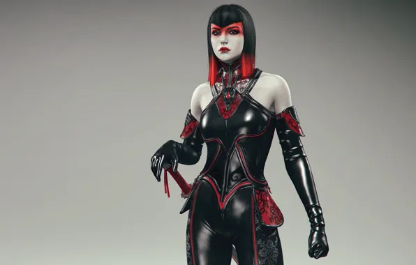 Girl, background, sword