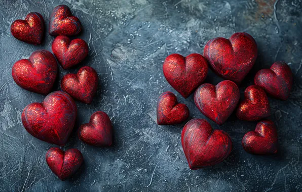 Love, holiday, heart, heart, hearts, heart, Valentine's Day, AI art