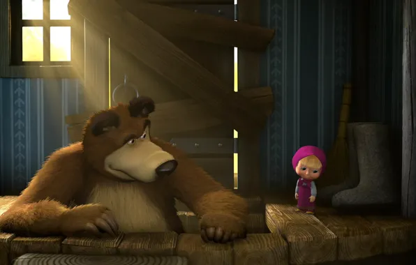 Picture cartoon, Masha and the bear, animation