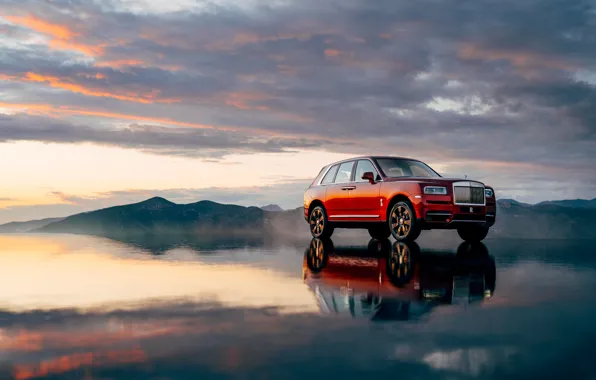Sunset, the evening, Rolls-Royce, 2018, Cullinan